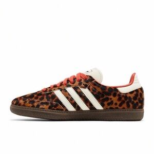 adidas Leopard Print Sneakers with Red Accents